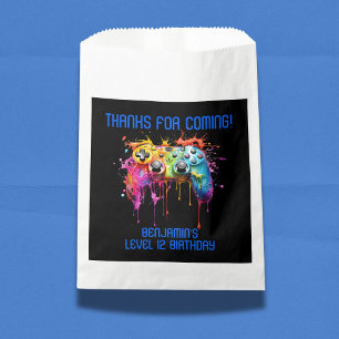 Sachets En Papier Fournitures de fête de jeu vidéo bleu pour garçon