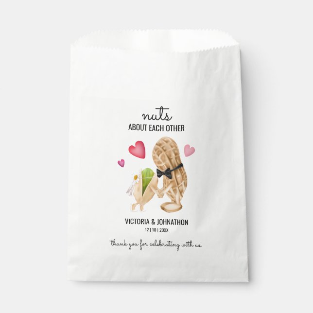 Sachets En Papier Fous l'un de l'autre Merci | Mariage friandise (Devant)