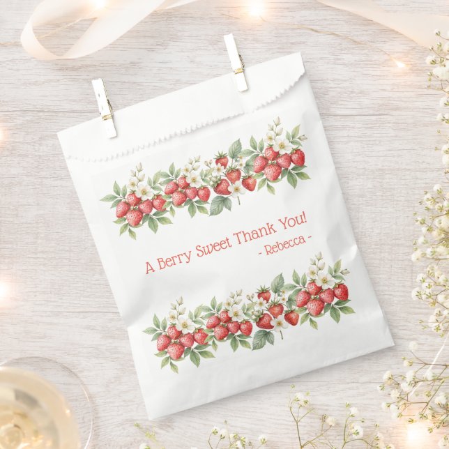 Sachets En Papier Fraises de Merci doux à la Berry (Coupé)
