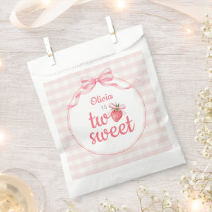 Sachets En Papier Fraises Deux Douces 2ème Anniversaire