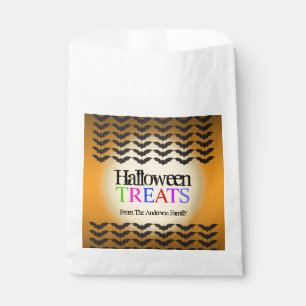 Sachets En Papier Friandises d'Halloween, Chauves-souris & Lune, Per