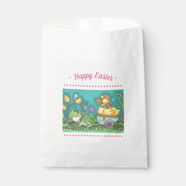 Sachets En Papier FROG & DUCK PRINCE, EASTER EGG FAVOR BAGES Blanc (Devant)
