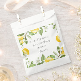 Sachets En Papier Fruit jaune citron Aquarelle douche nuptiale