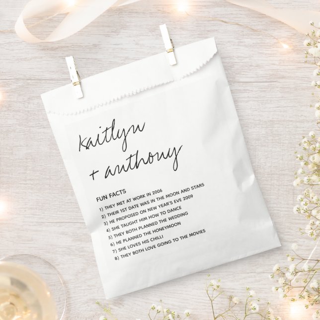 Sachets En Papier Fun Facts About The Newlyweds Modern Mariage (Coupé)