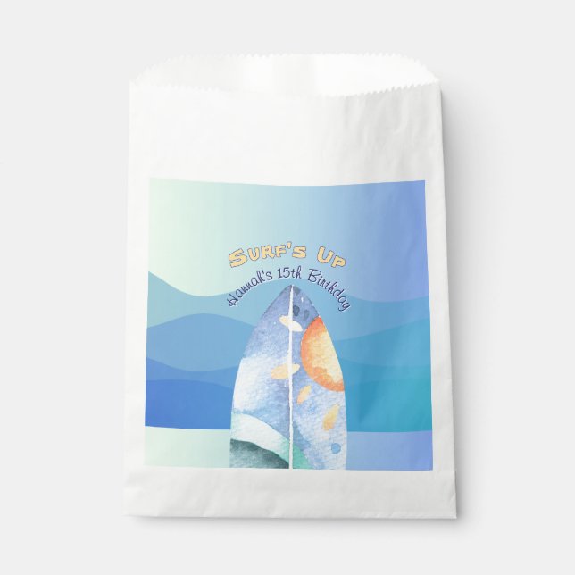 Sachets En Papier Fun Surf à l'anniversaire (Devant)