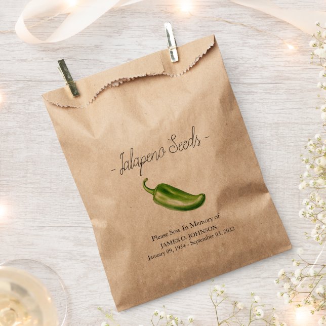 Sachets En Papier Funérailles commémoratives des semences de Jalapen (Coupé)