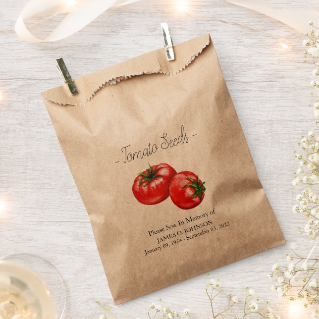Sachets En Papier Funérailles commémoratives des semences de tomates (Coupé)