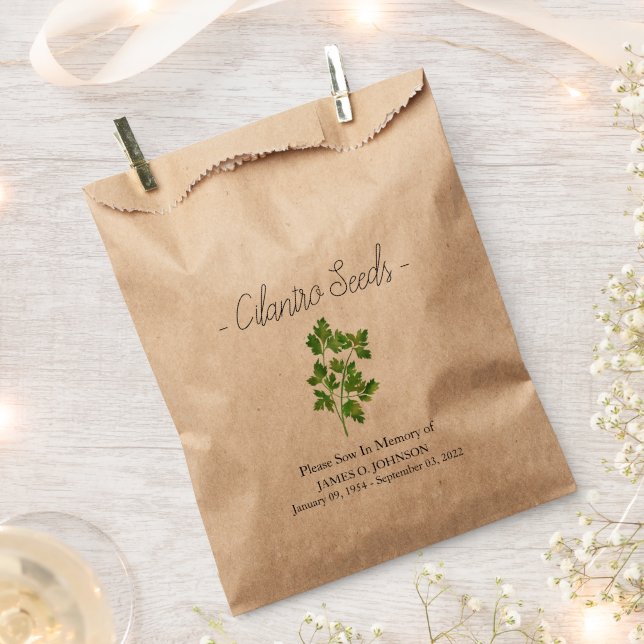 Sachets En Papier Funérailles de semences de Memorial Cilantro (Coupé)