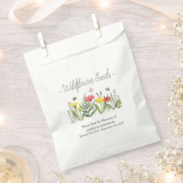 Sachets En Papier Funérailles du Fleur sauvage commémoratif (Coupé)