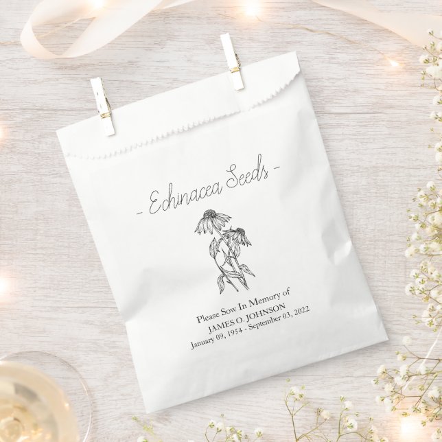 Sachets En Papier Funérailles Memorial Echinacea Seed (Coupé)