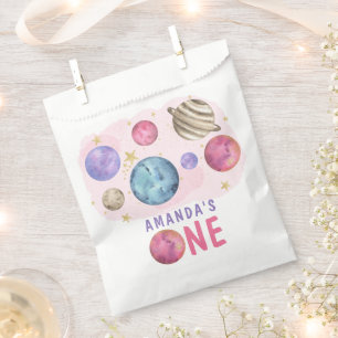 Sachets En Papier Galaxy Space Girl Fête d'anniversaire