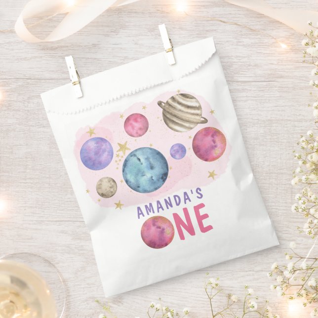 Sachets En Papier Galaxy Space Girl Fête d'anniversaire (Coupé)
