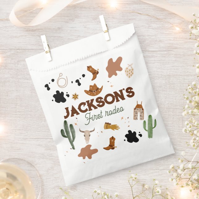 Sachets En Papier Garçon Mon premier rodéo Cowboy 1er anniversaire (Coupé)