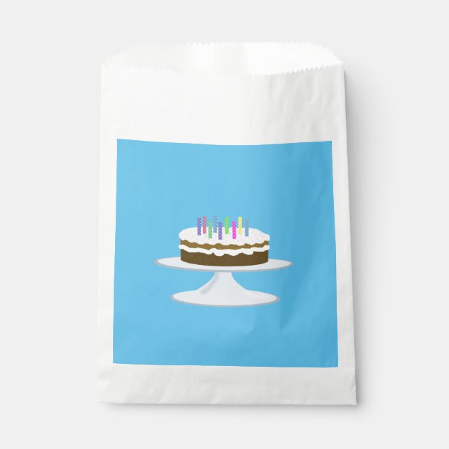 Sachets En Papier Gâteau d'anniversaire au chocolat glacé aux bougie (Devant)