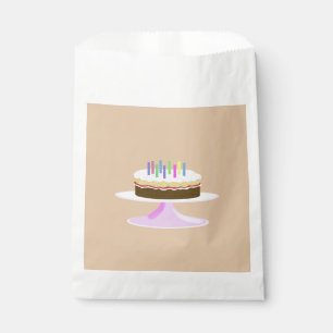 Sachets En Papier Gâteau d'anniversaire au chocolat glacé avec bougi