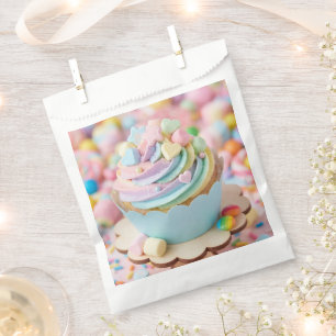 Sachets En Papier Gâteau d'anniversaire pastel arc-en-ciel guimauve