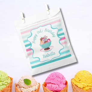 Sachets En Papier Gâteau de glace à l'aquarelle Anniversaire Merci