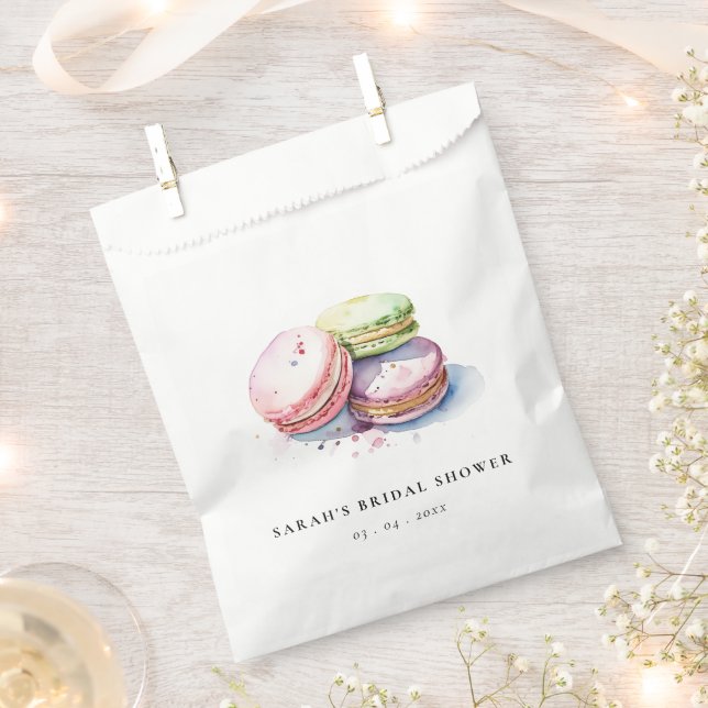 Sachets En Papier Gâteau de macarons français à l'aquarelle pour ent (Coupé)