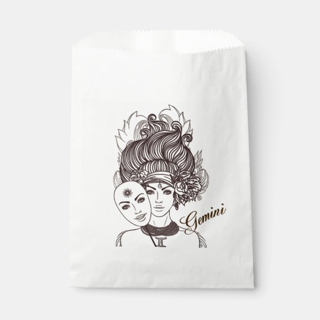 Sachets En Papier Gemini Masqué Lady Zodiac Rustique (Devant)