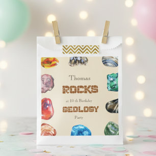 Sachets En Papier Géologie fête d'anniversaire roche gemstone