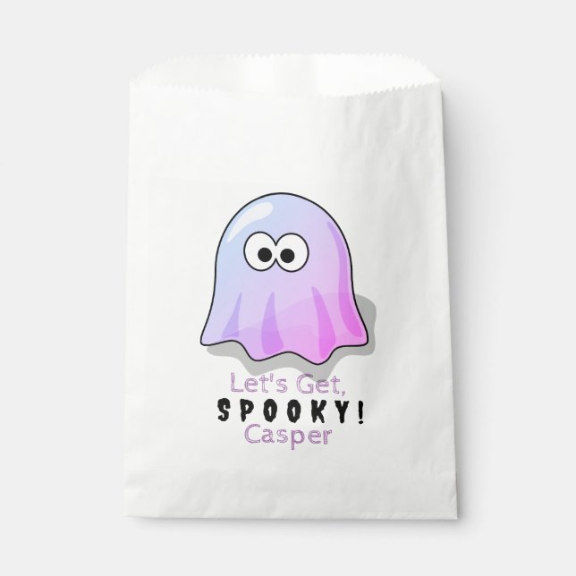 Sachets En Papier Ghost Google Eyes rose mignon : Éffrayant & Whimsi (Devant)