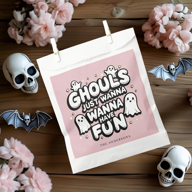 Sachets En Papier Ghouls veut juste s'amuser | Cute Pastel Halloween (Créateur téléchargé)