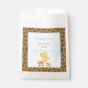 Sachets En Papier Giraffe Blue Boy Baby shower Party