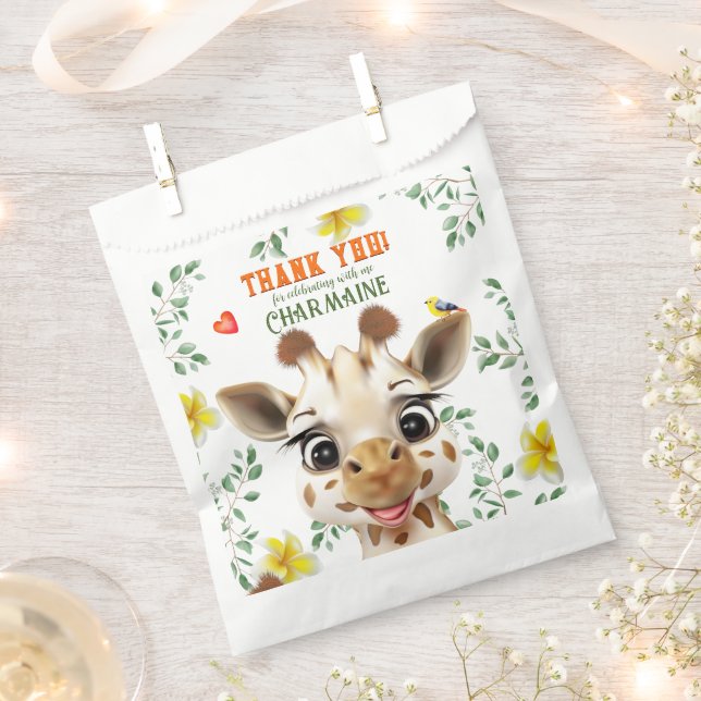 Sachets En Papier Giraffe Safari (Coupé)