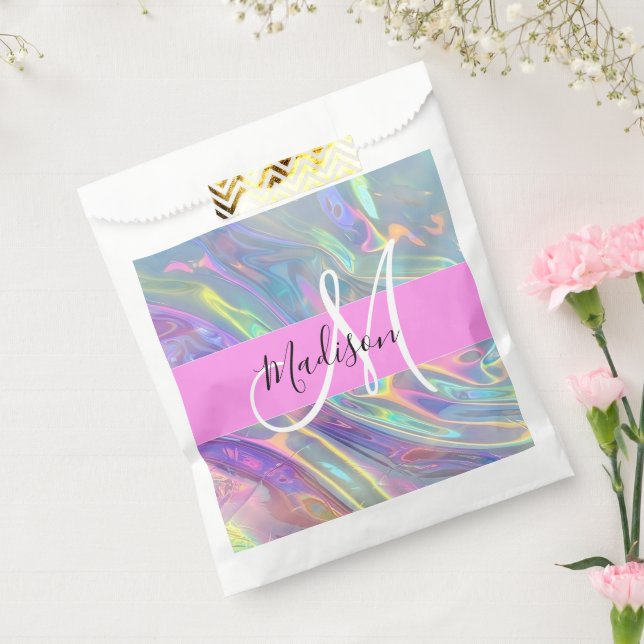 Sachets En Papier Girl Rainbow Holographic Iridescente Monogramme No (Scellé)