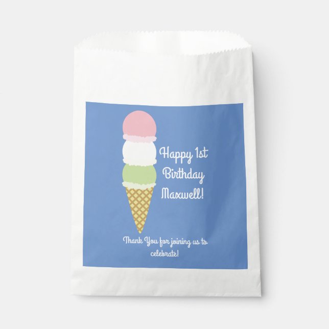 Sachets En Papier Glace Cream Fête d'anniversaire des enfants (Devant)