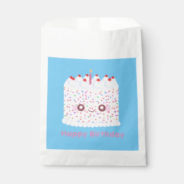 Sachets En Papier Glacet blanc saupoudré gâteau d'anniversaire (Devant)