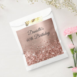 Sachets En Papier Glittery Rose Gold Foil 40e anniversaire