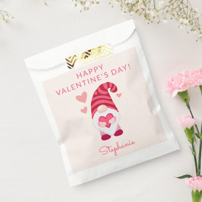 Sachets En Papier Gnome mignonne tenant un coeur Saint Valentin (Scellé)