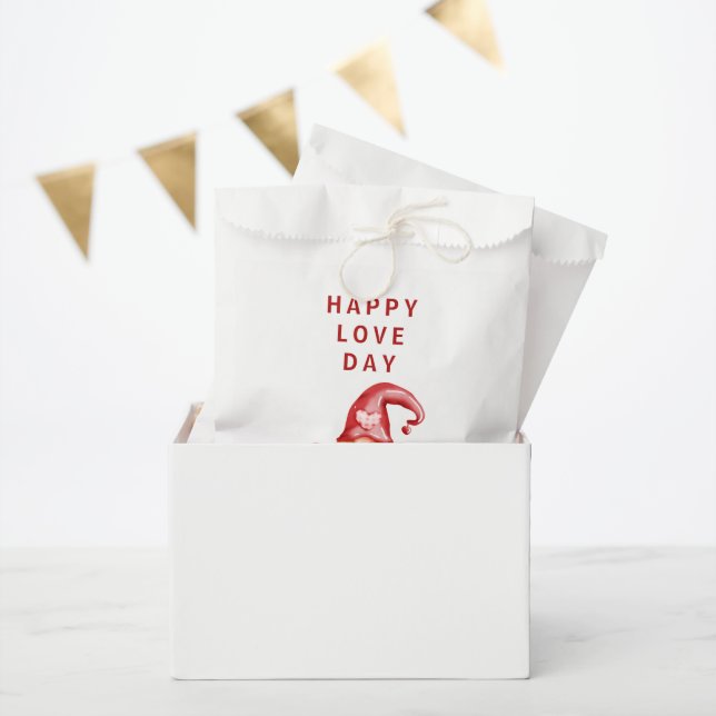 Sachets En Papier Gnome mignonne Valentine Day Coeur rouge Valentine (Fête)