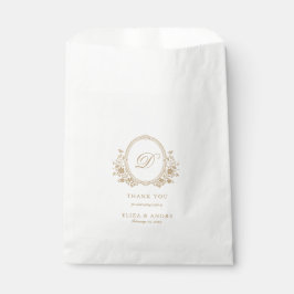 Sachets En Papier Gold Elegant Mariage Monogramme Favor Sac