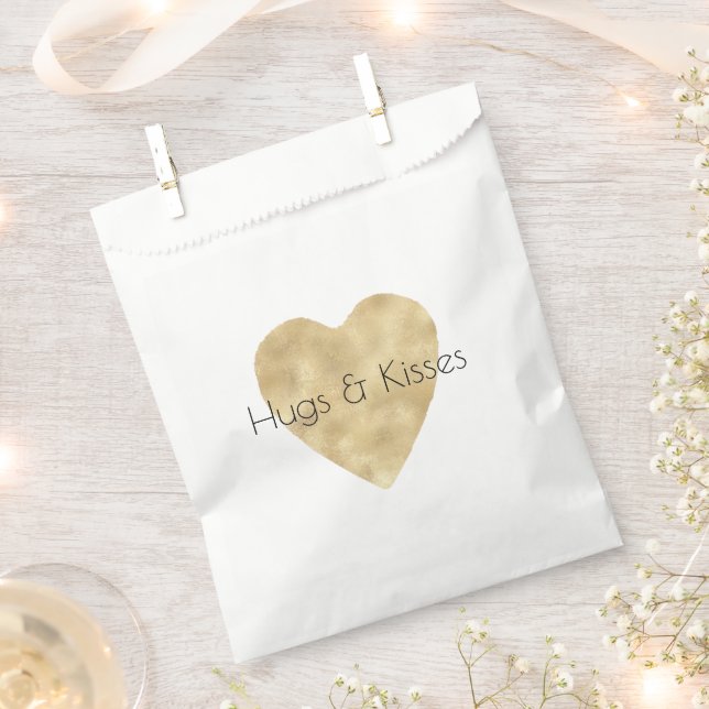 Sachets En Papier Gold Heart (Coupé)