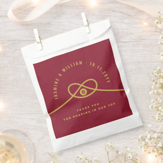 Sachets En Papier Gold Knot Union Double Bonheur Mariage chinois