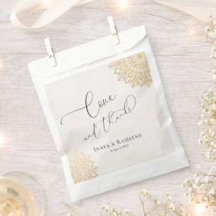 Sachets En Papier Gold Mandala Crème mariage Favor sac