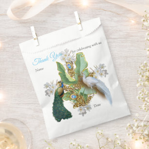 Sachets En Papier Golden Royal Peacock Temple Mariage Dreams