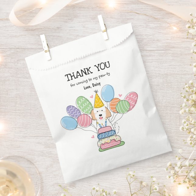 Sachets En Papier Goldendoodle Anniversaire Merci Favoriser Sac (Coupé)