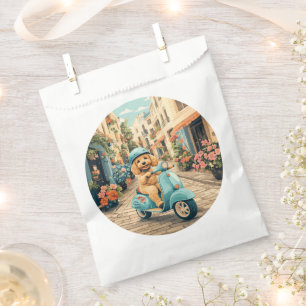 Sachets En Papier Goldendoodle Chien Conduisant Trottinette Rues Eur