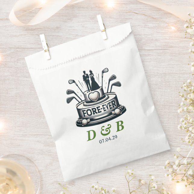 Sachets En Papier Golf Couple Mariage (Coupé)