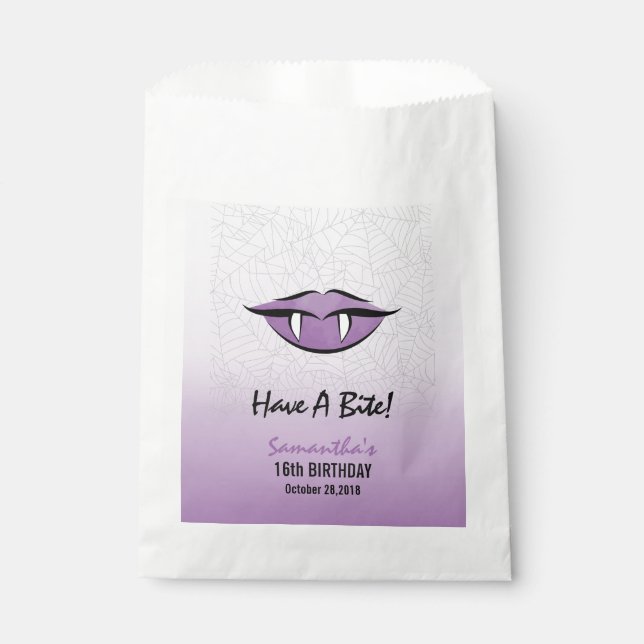 Sachets En Papier Goth Vampire Lèvres Halloween Anniversaire Favoris (Devant)