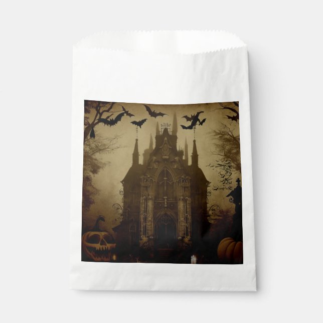 Sachets En Papier Gothique/Halloween/automne/citrouille  (Devant)