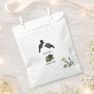 Sachets En Papier Gothique Halloween noir Rose Corbeaux Mariage