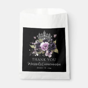 Sachets En Papier Gothique violet et noir Moody Florals Quinceañera