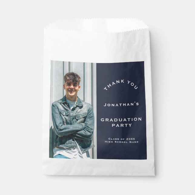 Sachets En Papier Grad 2025 Photo Graduation Party Merci de la marin (Devant)