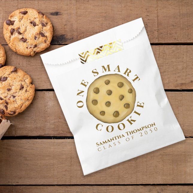 Sachets En Papier Graduate Cute One Smart Cookie Party Favoriser (One Smart Cookie graduation party favor paper bag)