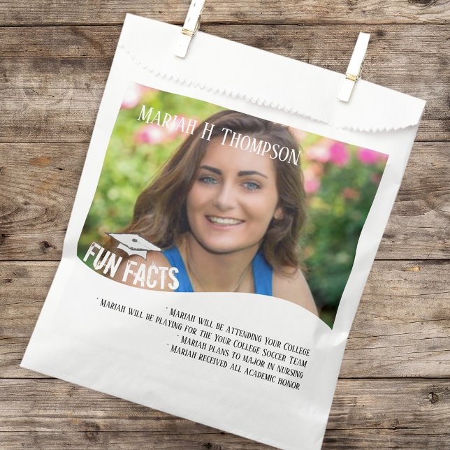 Sachets En Papier Graduation Candy favorise Simple Photo Fun Faits (Créateur téléchargé)