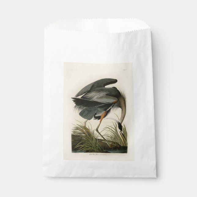 Sachets En Papier Grand Héron bleu d'Audubon Marais Oiseau (Devant)